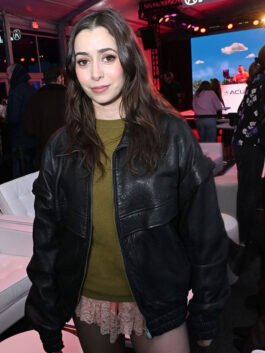 Sundance Film Festival 2026 Cristin Milioti Buddy Black Leather Jacket with sleek biker style.