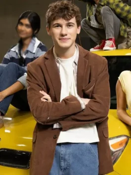 Sam Nivola Driver’s Ed Jeremy Brown Corduroy Blazer with classic textured tailoring.