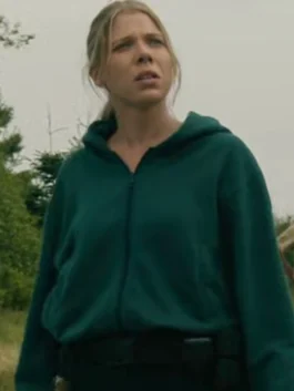 Dani Acosta green hoodie inspired by From Season 4 casual character look.
