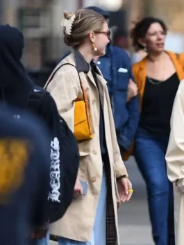 Gigi Hadid trench coat inspired by her NYC 2026 streetwear look.