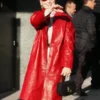 Meryl Streep Good Morning America 2026 Red Leather Coat with elegant celebrity styling.