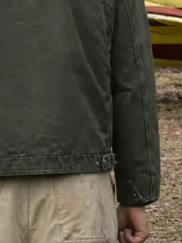 The Dog Stars green cotton jacket with practical utility silhouette and classic look.