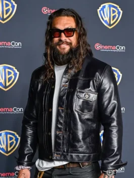 Jason Momoa-inspired leather jacket with a modern tailored aesthetic.