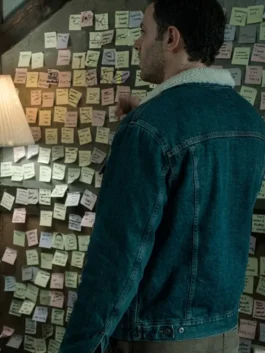 Josh McKenzie The Hunting Party Shane Florence Blue Denim Jacket with rugged TV series styling.