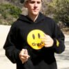 Los Angeles Justin Bieber Drew Black Pullover Hoodie with relaxed streetwear fit.