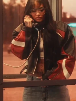 Out The Window Kehlani Leather Jacket with bold celebrity-inspired outerwear look.