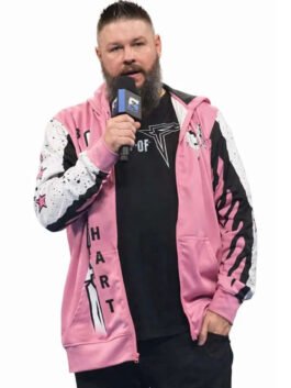 Allstate Arena 2025 SmackDown Kevin Owens Zip-up Hoodie with bold WWE-inspired style.
