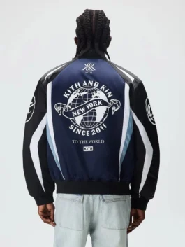 Back view of Kith Roy Racing Nylon Bomber Jacket