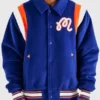 Front view of the classic Knicks The Garden Varsity Jacket.