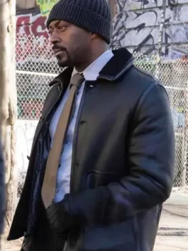 Iconic Law & Order Season 25 Theo Walker leather jacket for a professional look.