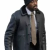 Theo Walker wearing a premium real leather jacket with a shirt-style collar in Law & Order.