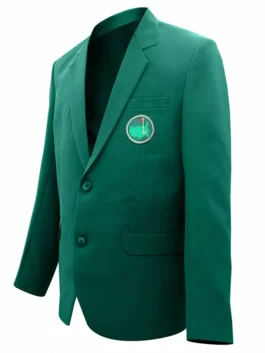 Side profile of the Masters Green Golf Club Jacket Blazer.