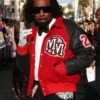 Michael Movie Premiere 2026 Wale Varsity Jacket with bold celebrity event styling.