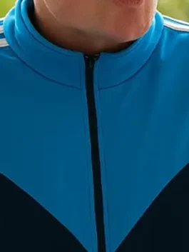 I Swear John Davidson blue track jacket with relaxed fit and sporty appeal.