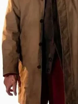 Insidious Out of the Further brown coat with dramatic character-inspired look.