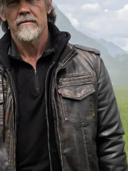 Bangley black bomber leather jacket inspired by Josh Brolin in The Dog Stars 2026.