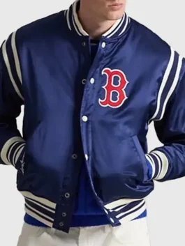 Front view of the classic Polo Ralph Lauren Red Sox Jacket.