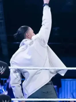 Roman Reigns event jacket with clean front styling and powerful outerwear look.