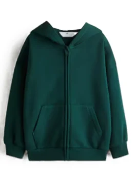 From S04 green hoodie with soft casual fit and clean front design.