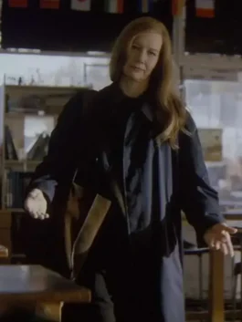 Project Hail Mary black trench coat with classic longline silhouette and polished style.