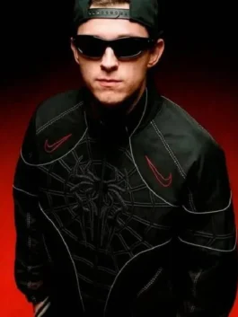 Spider-Man Brand New Day Tom Holland Black Jacket with sleek movie-inspired styling.