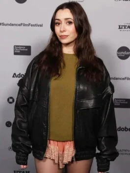 Buddy black leather jacket with fitted silhouette and celebrity-inspired edge.