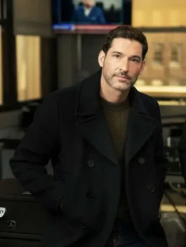 CIA 2026 Colin Glass black peacoat with polished wool outerwear look.