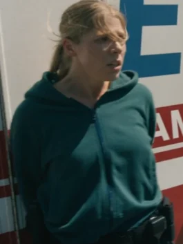 Dani Acosta TV series hoodie with green color and relaxed outerwear appeal.