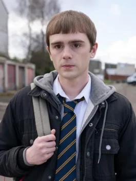 Half Man black jacket with modern fit and clean outerwear design.