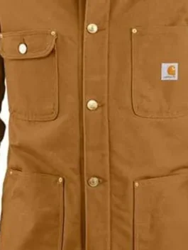 John Creasy brown utility jacket with casual rugged movie-inspired outerwear appeal.