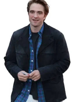 The Drama 2026 Robert Pattinson Black Blazer with sharp movie-inspired styling.