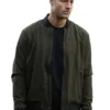 Tracker S03 Justin Hartley Green Bomber Jacket with rugged TV series styling.