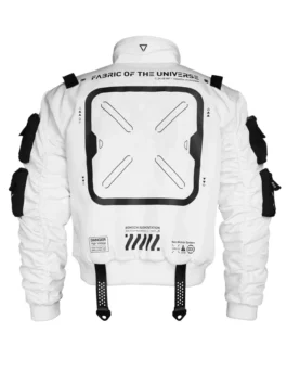 Rear Back profile of the iconic XB-04 White Short Bomber Jacket.
