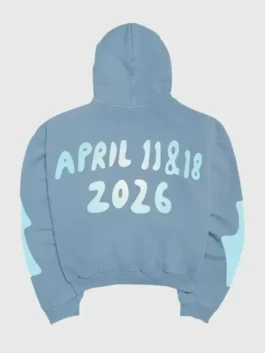 Back view of Chelly Valley Hoodie in light blue showing the clean rear design and soft casual shape