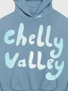 Chelly Valley Hoodie in light blue pullover style with soft fleece feel and relaxed casual comfort