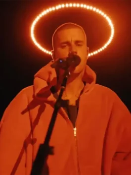 Coachella Justin Bieber Pink Hoodie in oversized style with a soft pink finish and casual pullover design