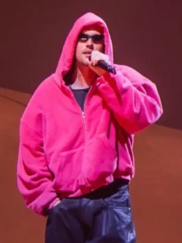 Coachella Justin Bieber Pink Hoodie in a bright oversized pullover design with relaxed everyday comfort