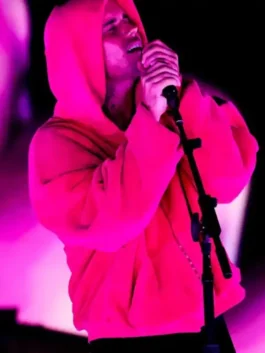 Coachella Justin Bieber Pink Hoodie in oversized pink style made for casual streetwear inspired fashion