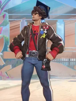 Rugged gaming jacket inspired by Marvel Rivals Season 7.5 for a modern street-style look.