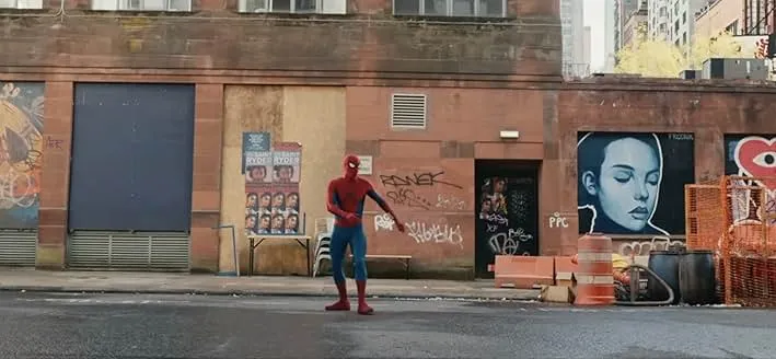 Spider Man Brand New Day scene showing Spider-Man standing alone in city street reflecting isolation