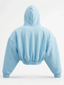 Unlucky Cloud Hoodie in blue fleece with oversized shape, hooded style, and soft streetwear comfort.