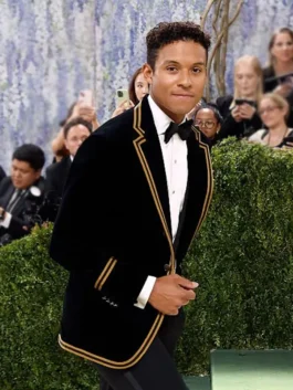Jaafar Jackson velvet blazer inspired by Met Gala 2026 style.
