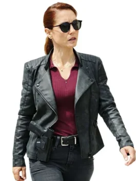 A Taste for Murder S01 Lara Sarrancino Black Jacket with sharp TV series styling.
