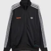 Adidas x Bad Bunny Madrid Track Jacket front view showing collar, front zipper, and sporty design