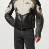 Belstaff x Represent Race Jacket front view showing collar, closure, graphics, and sporty design