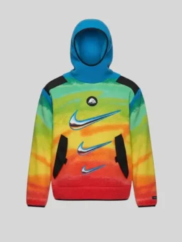 CPFM x Nike ACG Balaclava Hoodie front view with multicolor gradient body and pullover hooded style