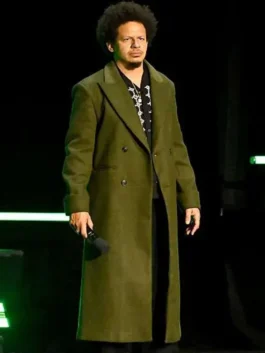 Eric André green coat inspired by Street Fighter CinemaCon 2026 style.