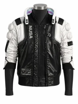 Cyberpunk 2077 Nusa Cosplay Jacket view look showing futuristic jacket design, panels, and clean fit