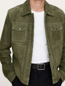 Detective Karadec Suede Trucker Jacket Closure View