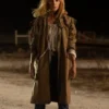 Dutton Ranch 2026 Kelly Reilly Brown Coat with elegant western-inspired styling.